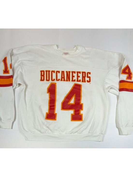 Rawlings Other - Rawlings Men XL Vintage Tampa Bay Buccaneers #14 Crewneck White Made in USA 80s